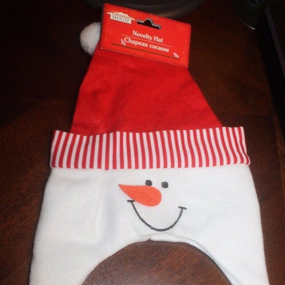 Christmas House Other - Christmas House Snowman Cap for Baby or Child red white fluffy snowball OS New…